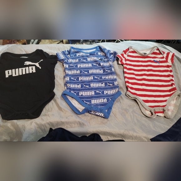 Puma Kids Black, Blue, and Red Bodysuit Trio - Picture 1 of 1